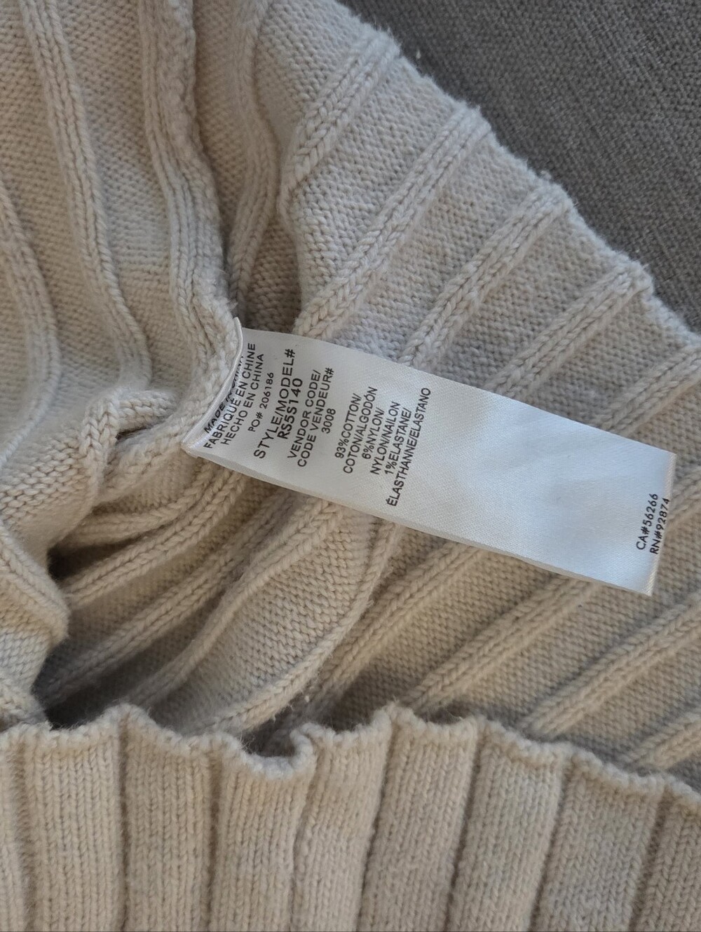 Splendid Cream Ribbed V‑Neck Button Cardigan - Picture 5 of 5